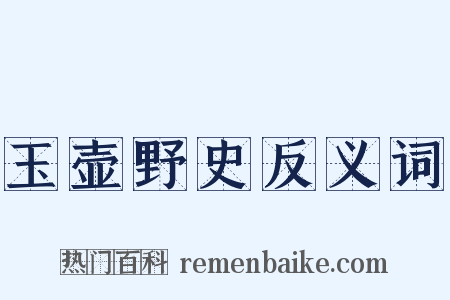 玉壶野史反义词是什么意思的图片